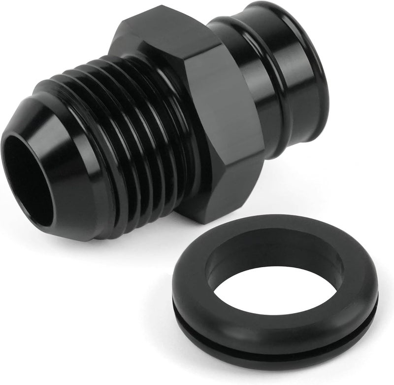 Jetuplusllc 10AN Aluminum Push fit Valve Cover Grommet for GM LS Engines - Black with Sealing Grommet‌ - Image 2